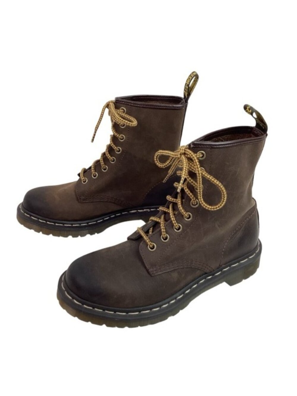Dr. Martens Pascal 1460 Womans 7 Nubuck Leather Lace Boots Brown